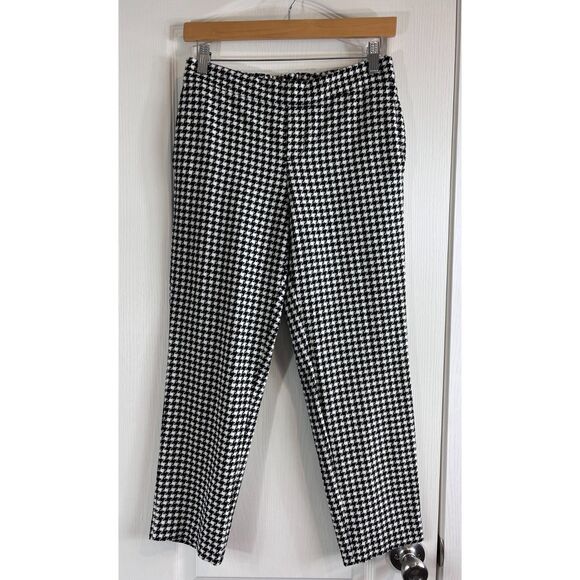 Old Navy Women's Pull On Crop Pants Black White Houndstooth Size 2 - Picture 1 of 11